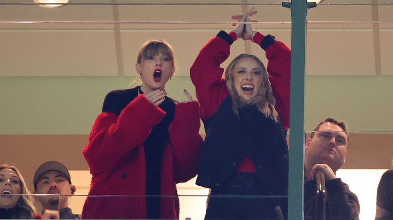 Taylor Swift and Brittany Mahomes cheering