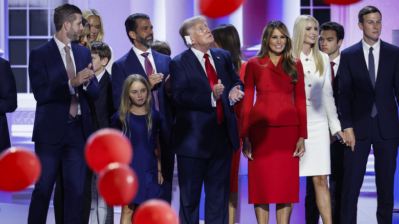 Donald Trump and family on stage RNC