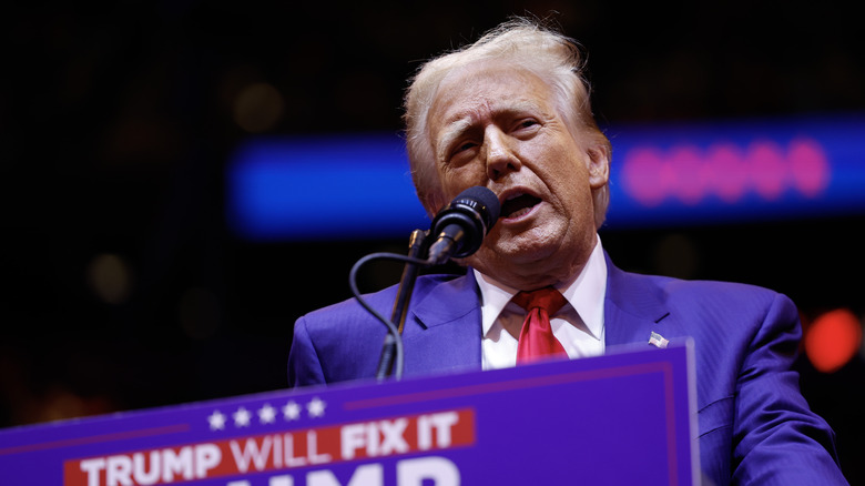 Donald Trump speaking at Madison Square Garden