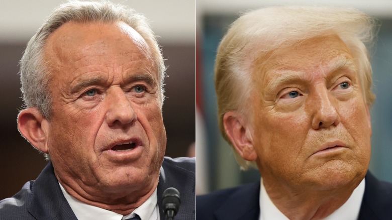 RFK Jr. in a suit (L) and Donald Trump in a suit (R)