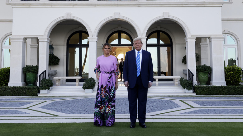 Melania and Donald Trump frowning