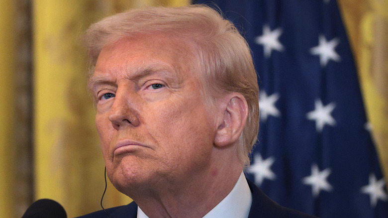 President Donald Trump in The White House's East Room