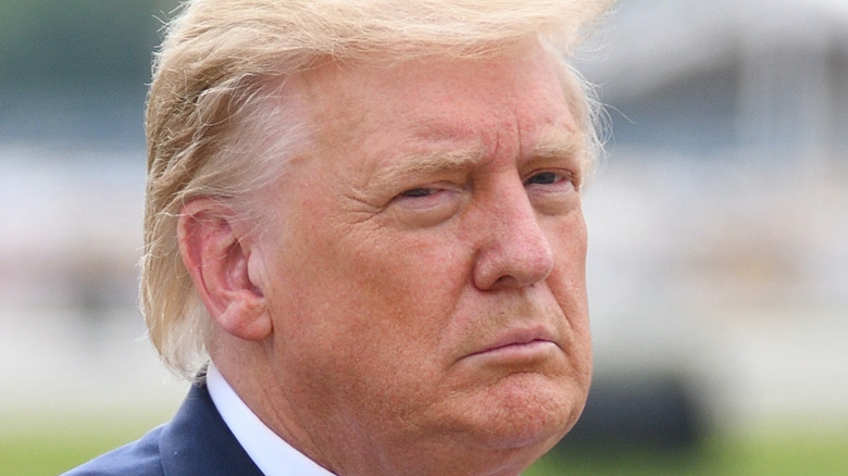 Former President Donald Trump frowning