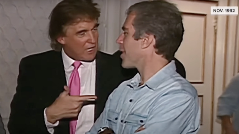 Donald Trump and Jeffrey Epstein at a party