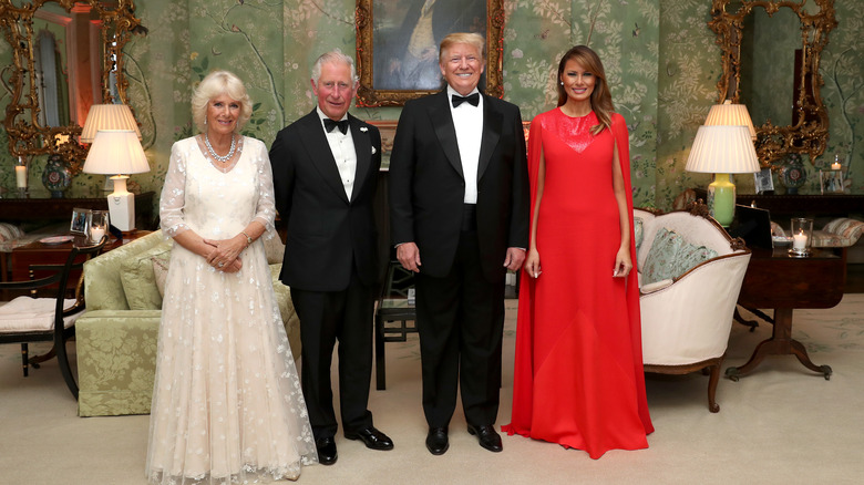 King Charles and Donald Trump with their respective wives Camilla and Melania