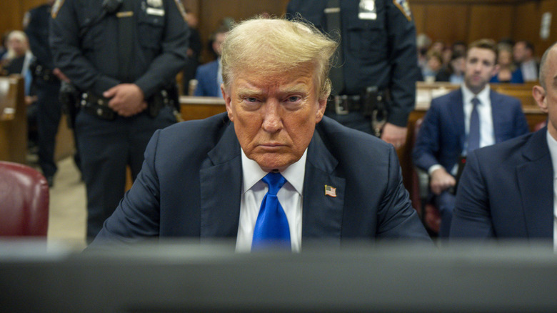 Donald Trump scowling