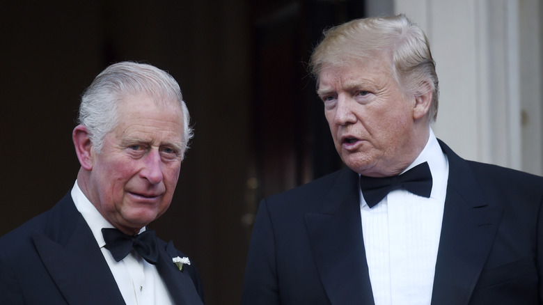 Donald Trump talking to King Charles III