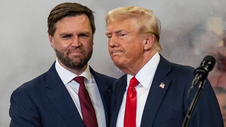 Donald Trump and JD Vance standing together