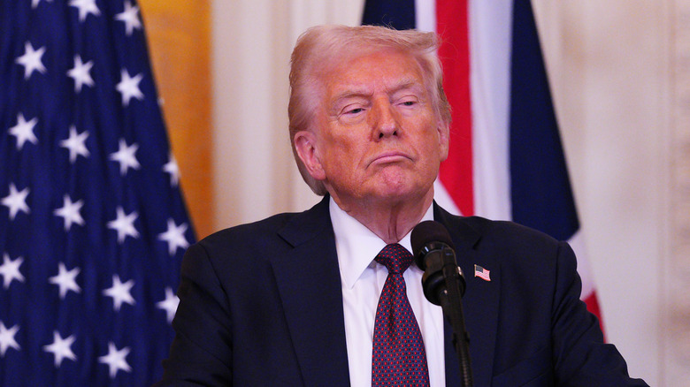 President Donald Trump in The White House's East Room