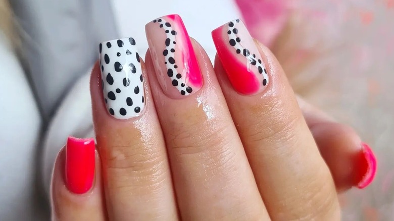 Dalmatian inspired nails