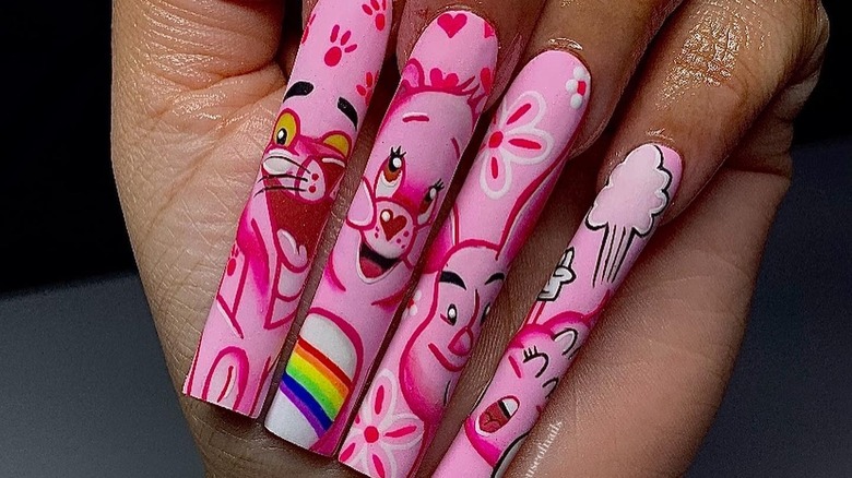 pink panther nails