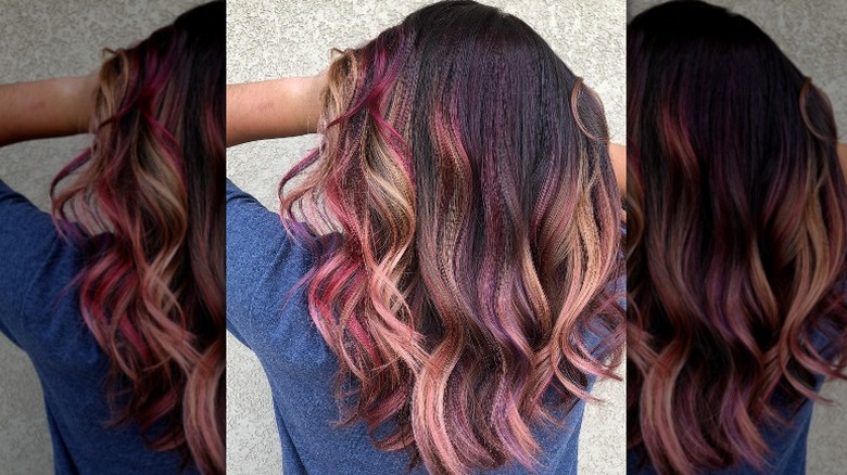 Woman with cold-toned fruit juice hair