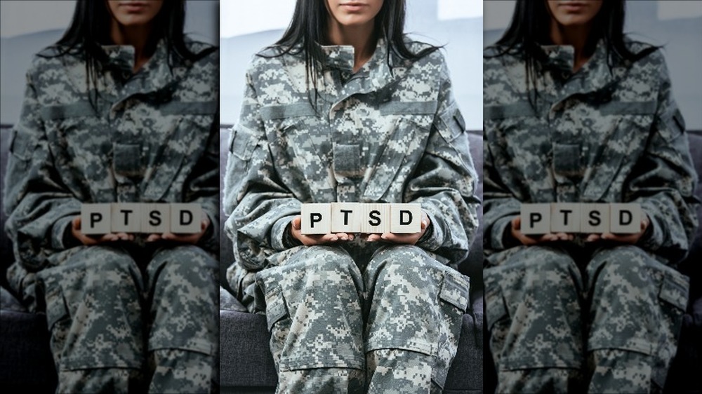 Female soldier with PTSD