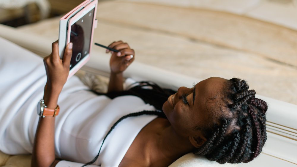 Woman using a tablet