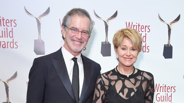 Garry Trudeau and TV host Jane Pauley at an event