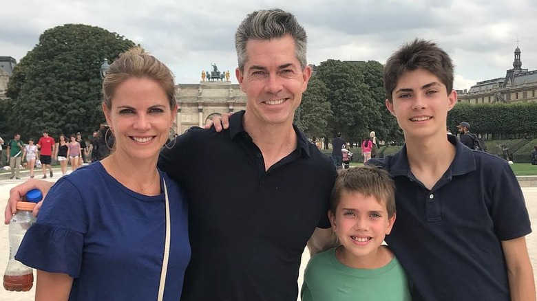 TV host Natalie Morales and husband Joe Rhodes with their family in France