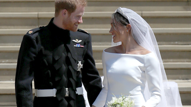 Meghan Markle and Prince Harry on wedding day