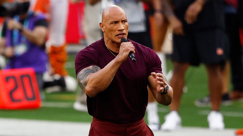 Dwayne "The Rock" Johnson at the 2022 Super Bowl