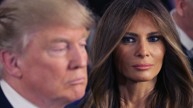 Melania Trump gives husband Donald Trump a withering look