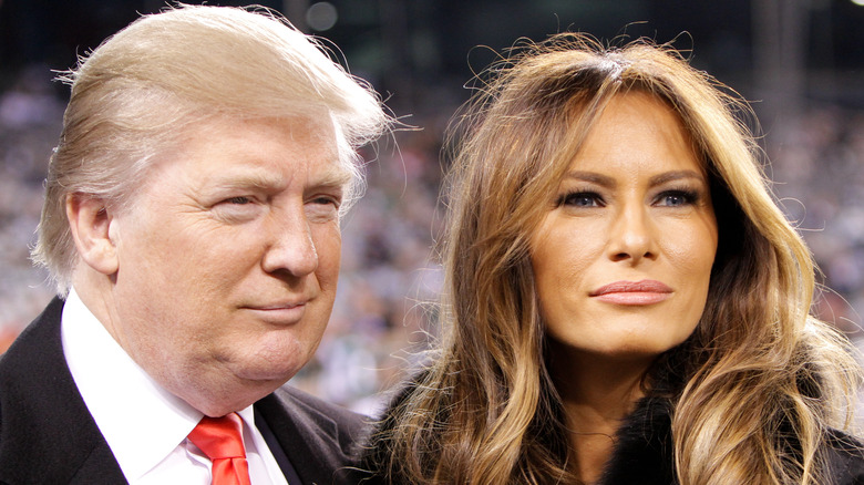 Melania and Donald Trump posing 