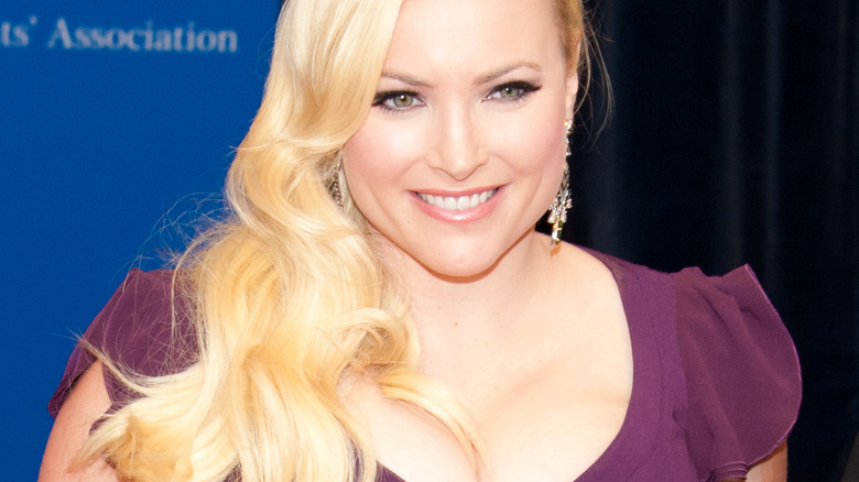 Meghan McCain wearing purple gown