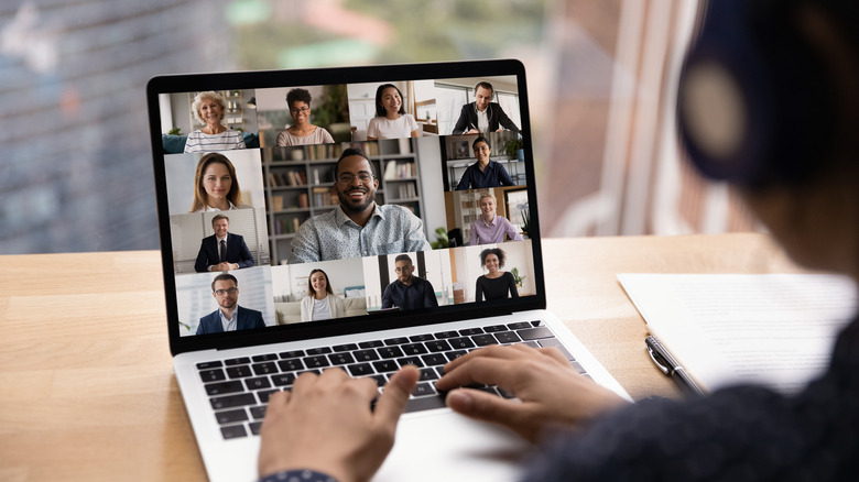 worker on video call 