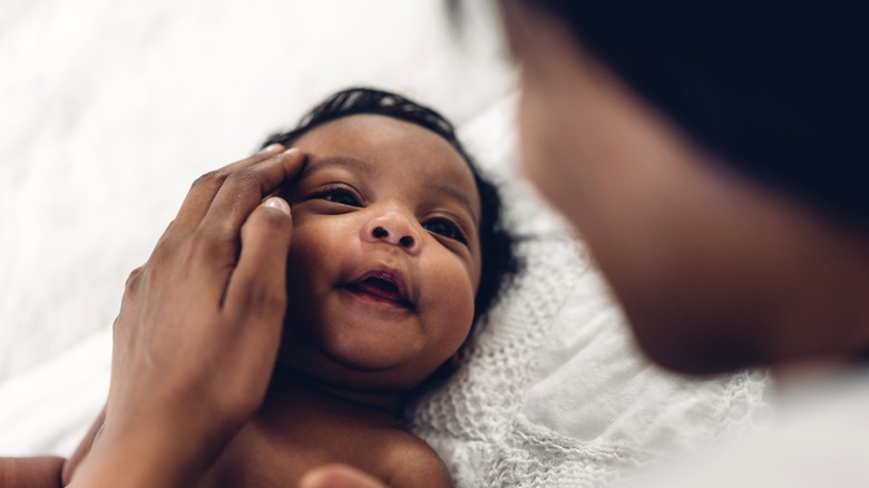 Baby smiling peacefully