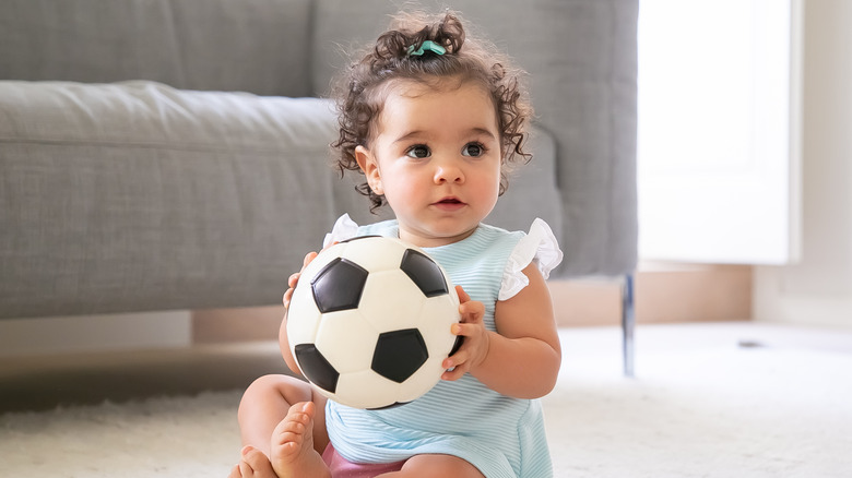 Baby with soccer ball