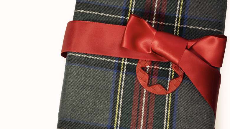 gift wrapped in plaid