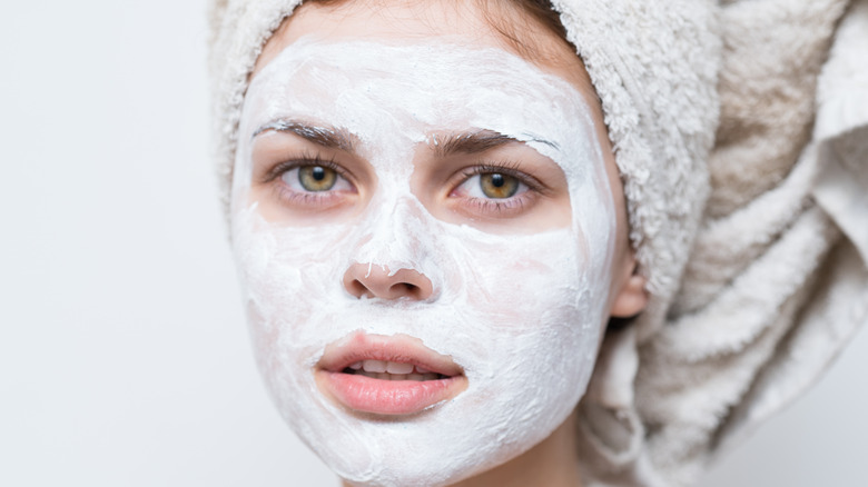 Woman in face mask