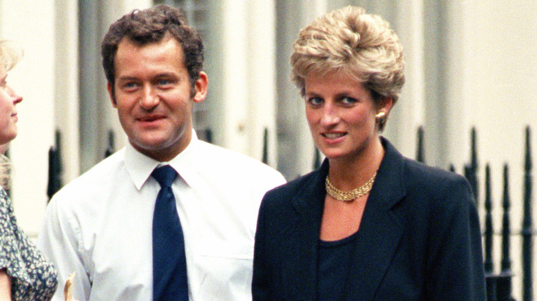 Paul Burrell and Princess Diana smiling 