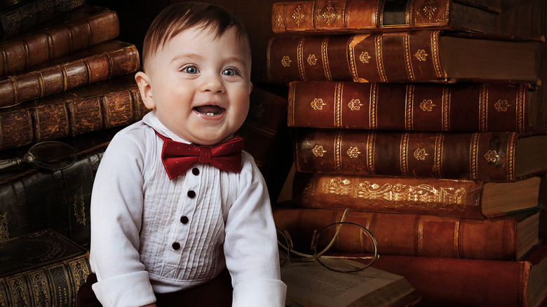 Baby with book