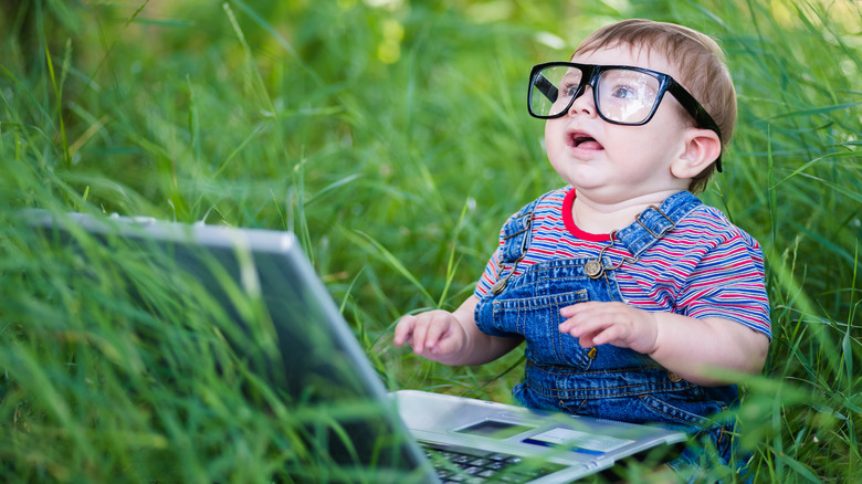 Baby with laptop