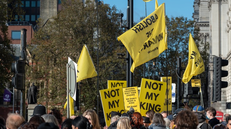 Anti-monarchy protestors