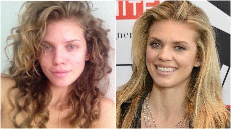 AnnaLynne McCord split image no makeup