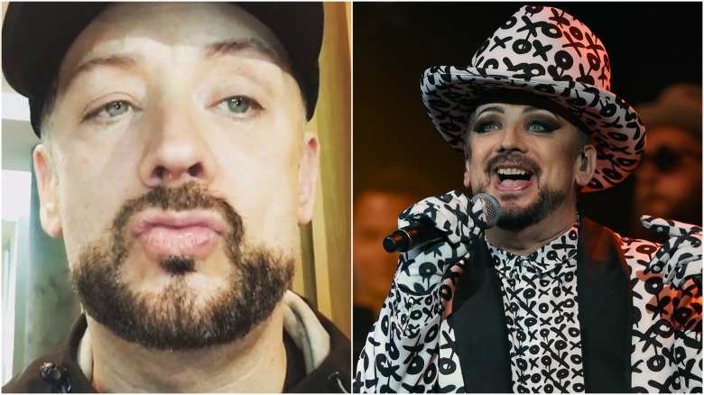 Boy George split image no makeup