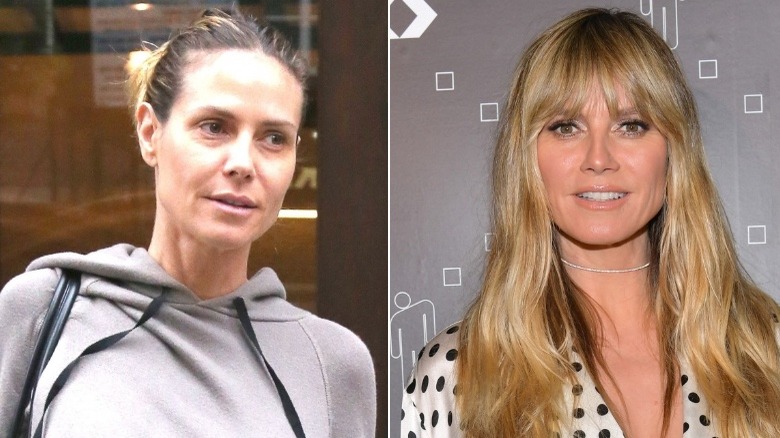 Heidi Klum without makeup / with makeup