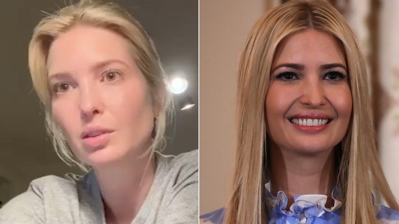 Ivanka Trump without and with makeup