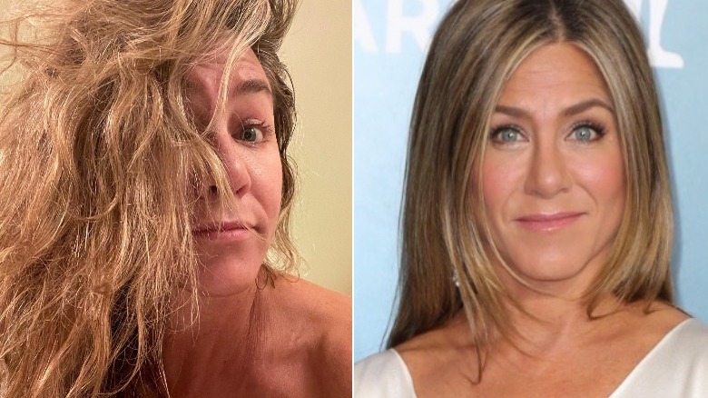 Jennifer Aniston natural hair 