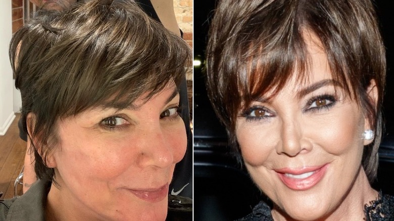 Kris Jenner without and with makeup