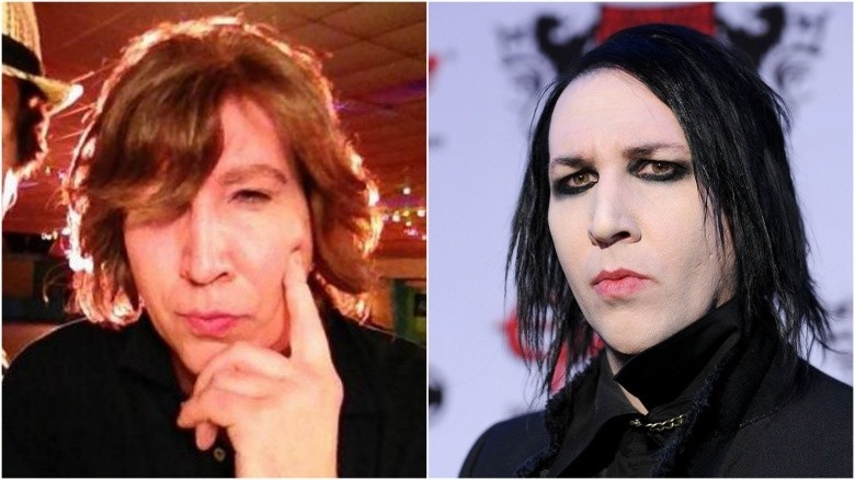 Marilyn Manson split image no makeup