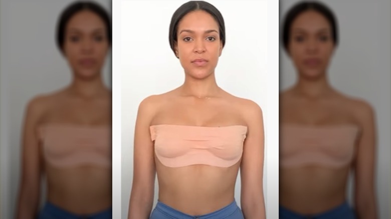 Woman DIYs a bra using the k-tape hack