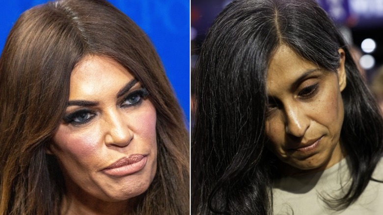 Split image of Kimberly Guilfoyle closeup and Usha Vance closeup