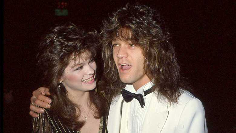 Valerie Bertinelli and Eddie Van Halen smiling