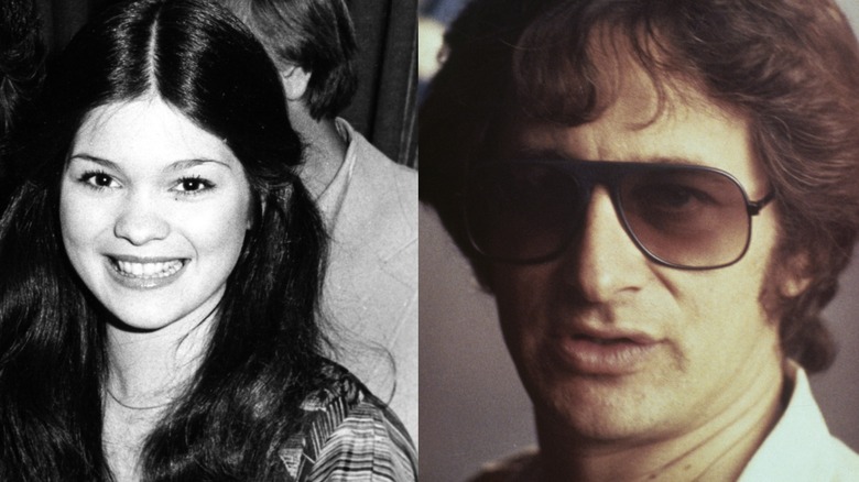 Valerie Bertinelli smiling and Steven Spielberg wearing sunglasses in two separate photos