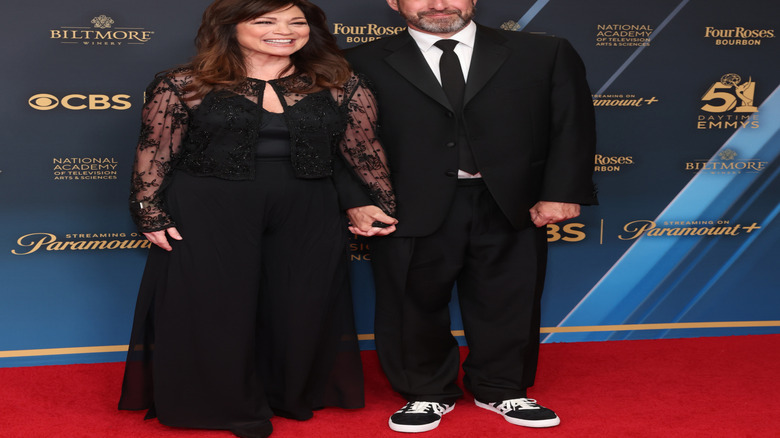 Valerie Bertinelli and Mike Goodnough posing at the Daytime Emmys