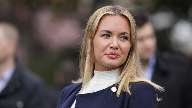 Vanessa Trump looks off to the side