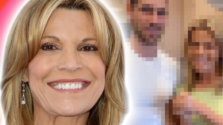 Vanna White next to a pixelated photo of a Vanna White and her son Nikko