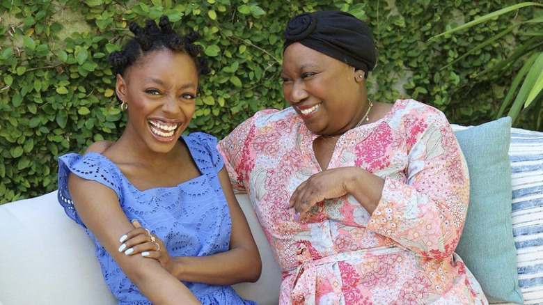 Venita Aspen laughing with her mother