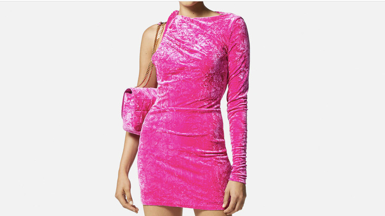 Pink fluorescent Verscae dress